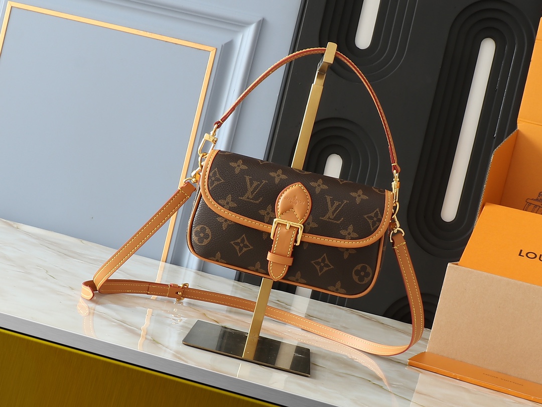 LV Classic Handbag Monogram Tiles Model M83621 Gold Hardware